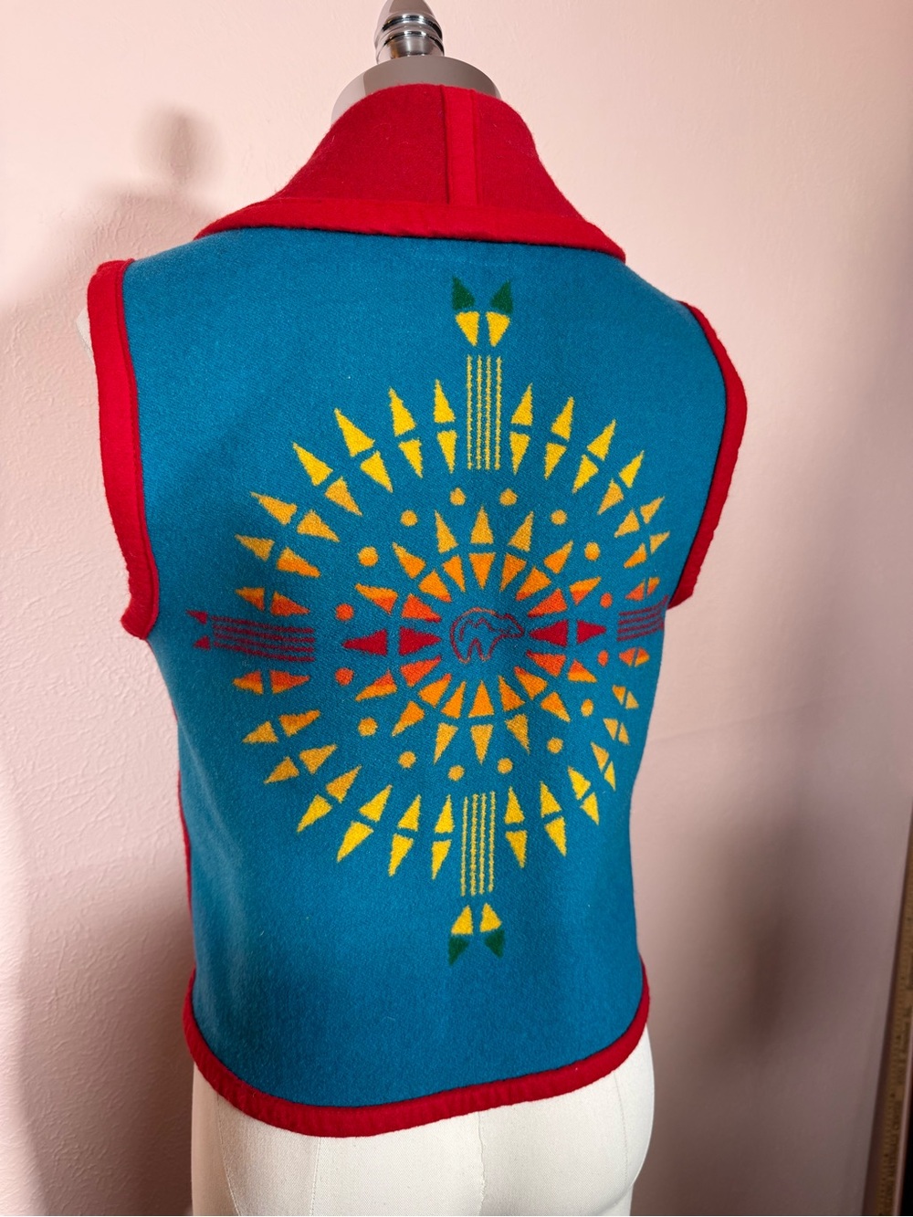 Pendleton Chief Joseph reversible rising sun thick Wool Blanket Vest coat medium